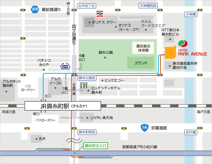 錦糸町駅周辺地図